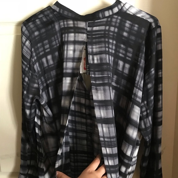 “window pattern” open back draped cardigan - Picture 4 of 4